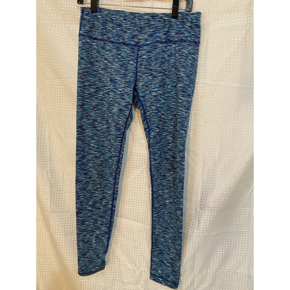 Velocity Leggings Womens S Blue Space Dye ‎ Athletic Yoga Pants Stretch